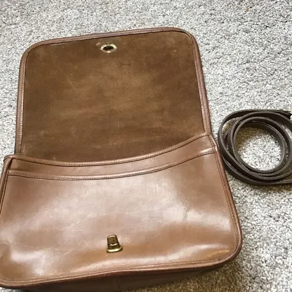 Vintage Coach Convertible Clutch English Tan Leather  USA Made 654-6847 - Picture 11 of 14